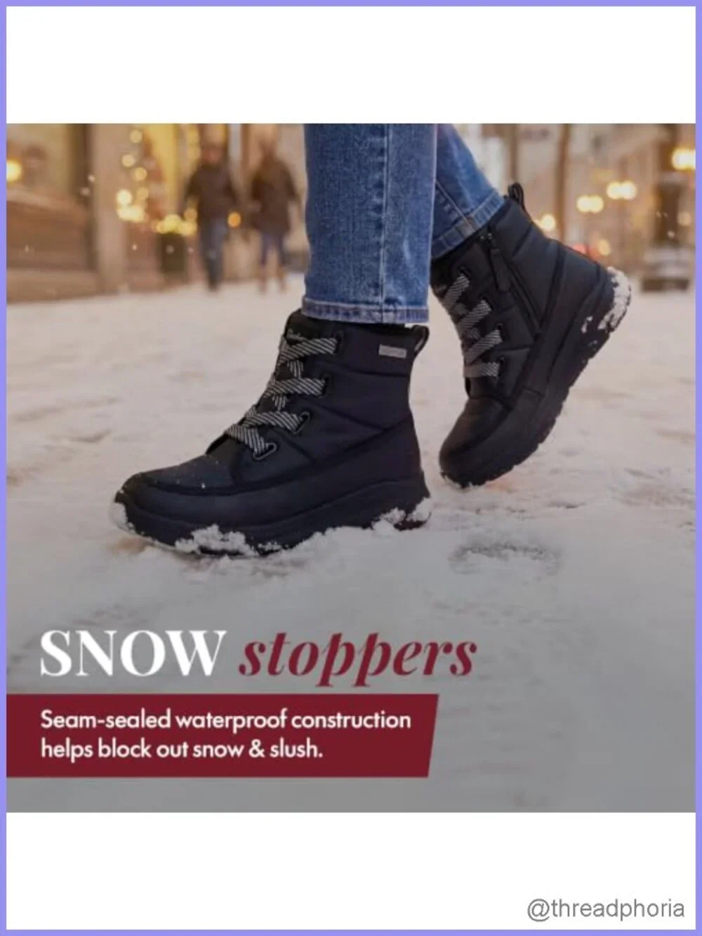 Waterproof Memory Foam Ankle Booties Lace Up Puffer Winter Boots
